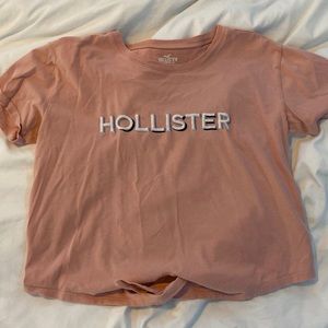 hollister pink bow cropped tee